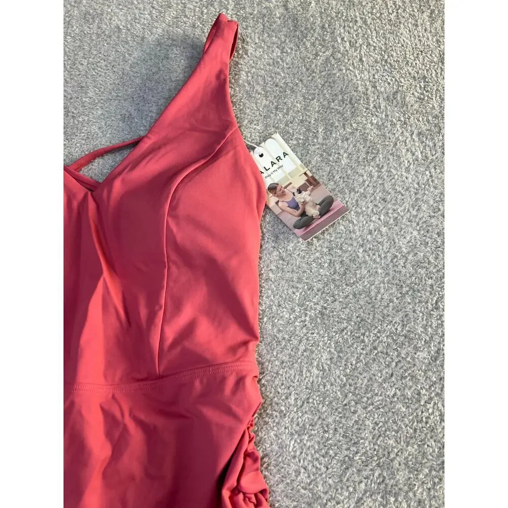 NWT Halara Women's pink Sleeveless Ruched Bodycon Mini‎ Casual Dress Size XS